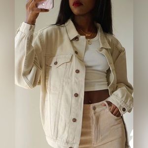 Princess Polly Western Denim Jacket - Beige 🥰